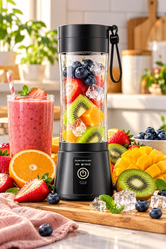 Portable USB Rechargeable Blender – Mini Electric Smoothie Maker for Fruits, Shakes & Juices
